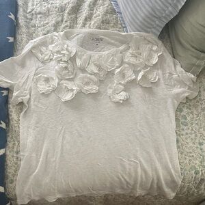 J. Crew linen Floral Appliqué top